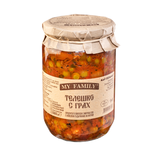 MY FAMILY Teleshko Grah/Ternera con Guisantes 680G